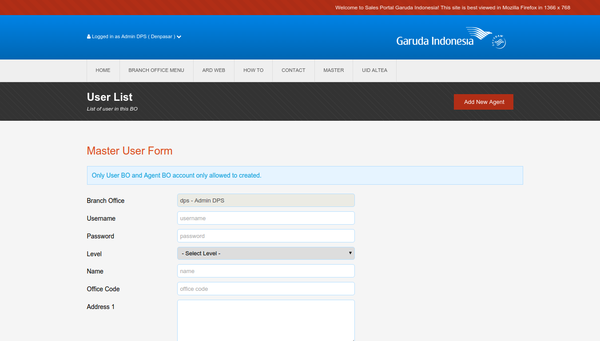 Sales Portal Garuda Indonesia Web Preview